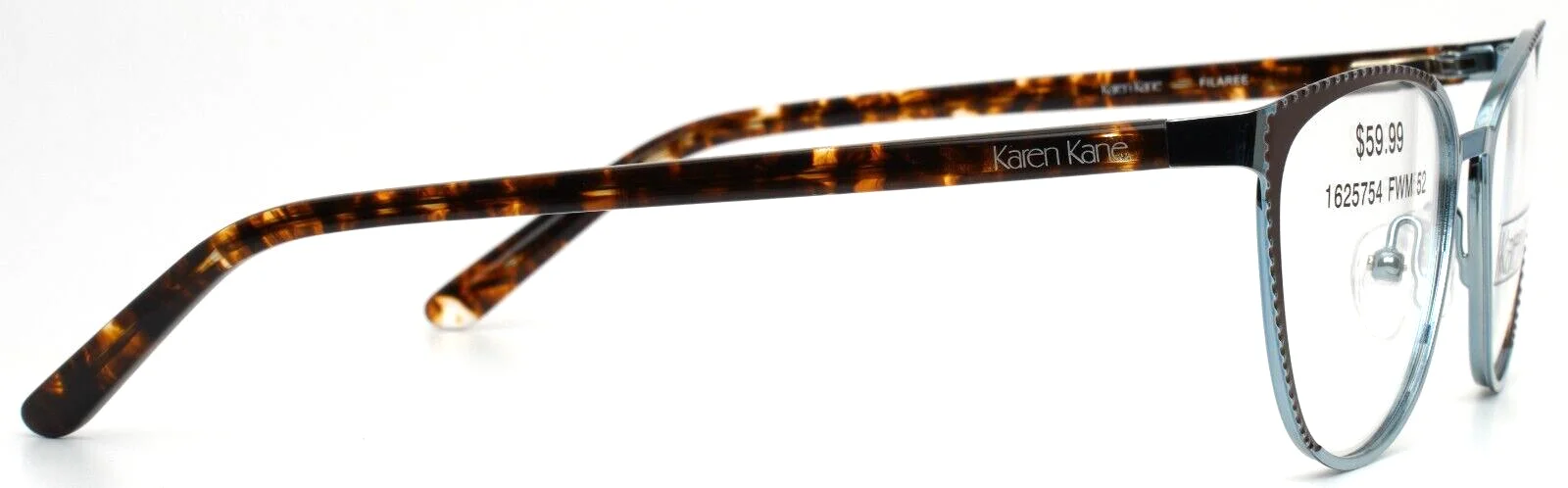 KAREN KANE Filaree Blue Womens Cat Eye Full Rim Eyeglasses 52-16-135 B:39 4