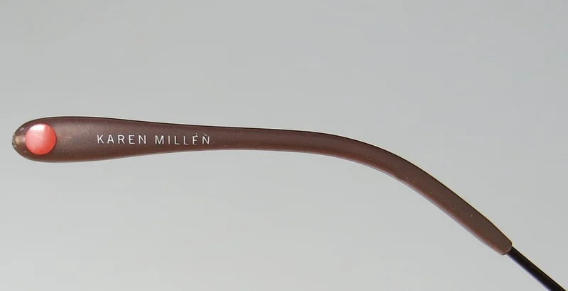 NEW KAREN MILLEN KM0047 EYEGLASS FRAME HALF-RIM DESIGNER METAL 50-17-135 BROWN 3 2