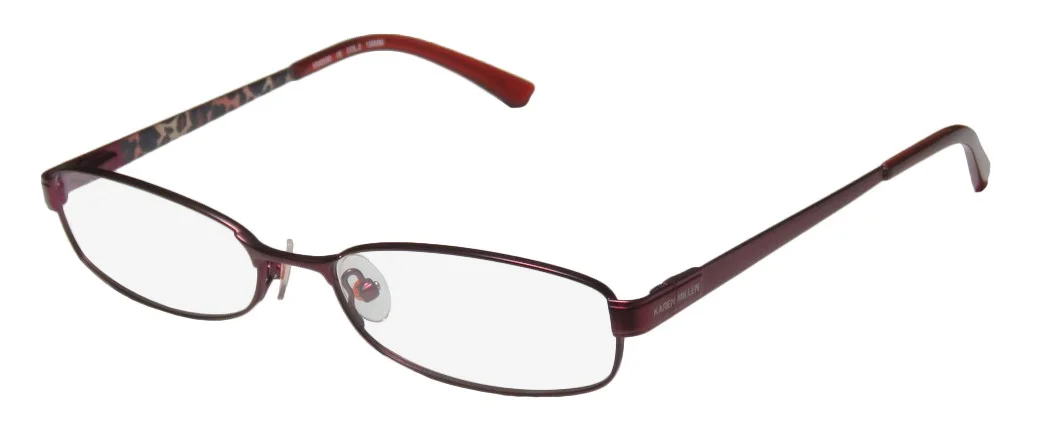 NEW KAREN MILLEN KM0087 EYEGLASS FRAME 2 METAL HALF-RIM BROWLINE BROWN 49-17-135 4